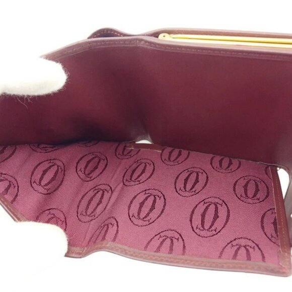 Cartier Purse Wallet Mastline Bordeaux Leather Authentic Used - Picture 7 of 11